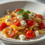 Pasta fredda mediterranea con feta e pomodorini cattolicivegetariani.it